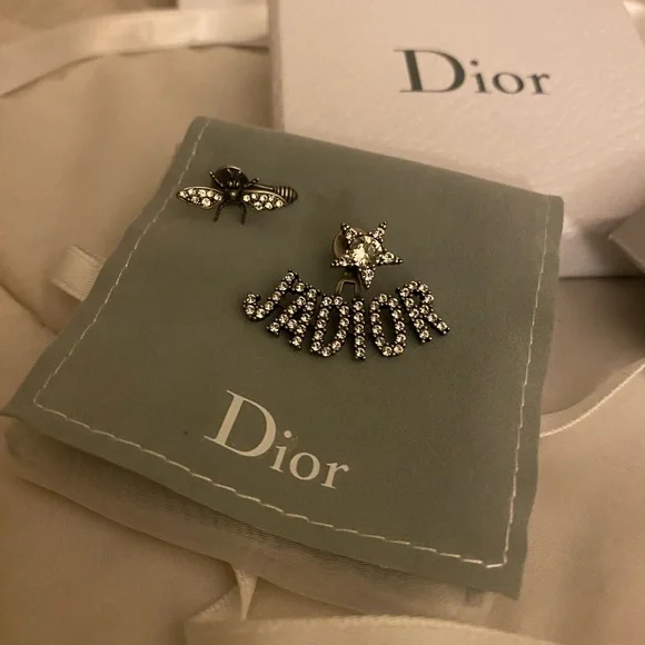 Christian Dior J'adior Logo Bee Earrings New Authentic- Never Worn - Picture 4 of 11